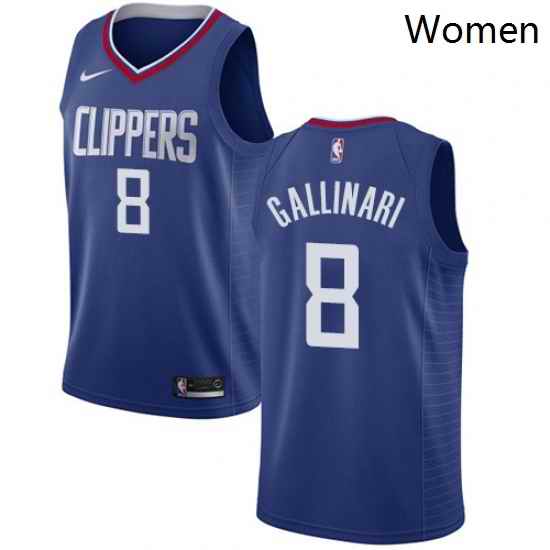 Womens Nike Los Angeles Clippers 8 Danilo Gallinari Swingman Blue Road NBA Jersey Icon Edition